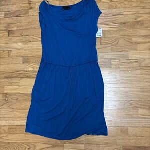 NWT Cynthia Rowley Dress Women's XL Elastic Waist Casual Pocket Blue Green